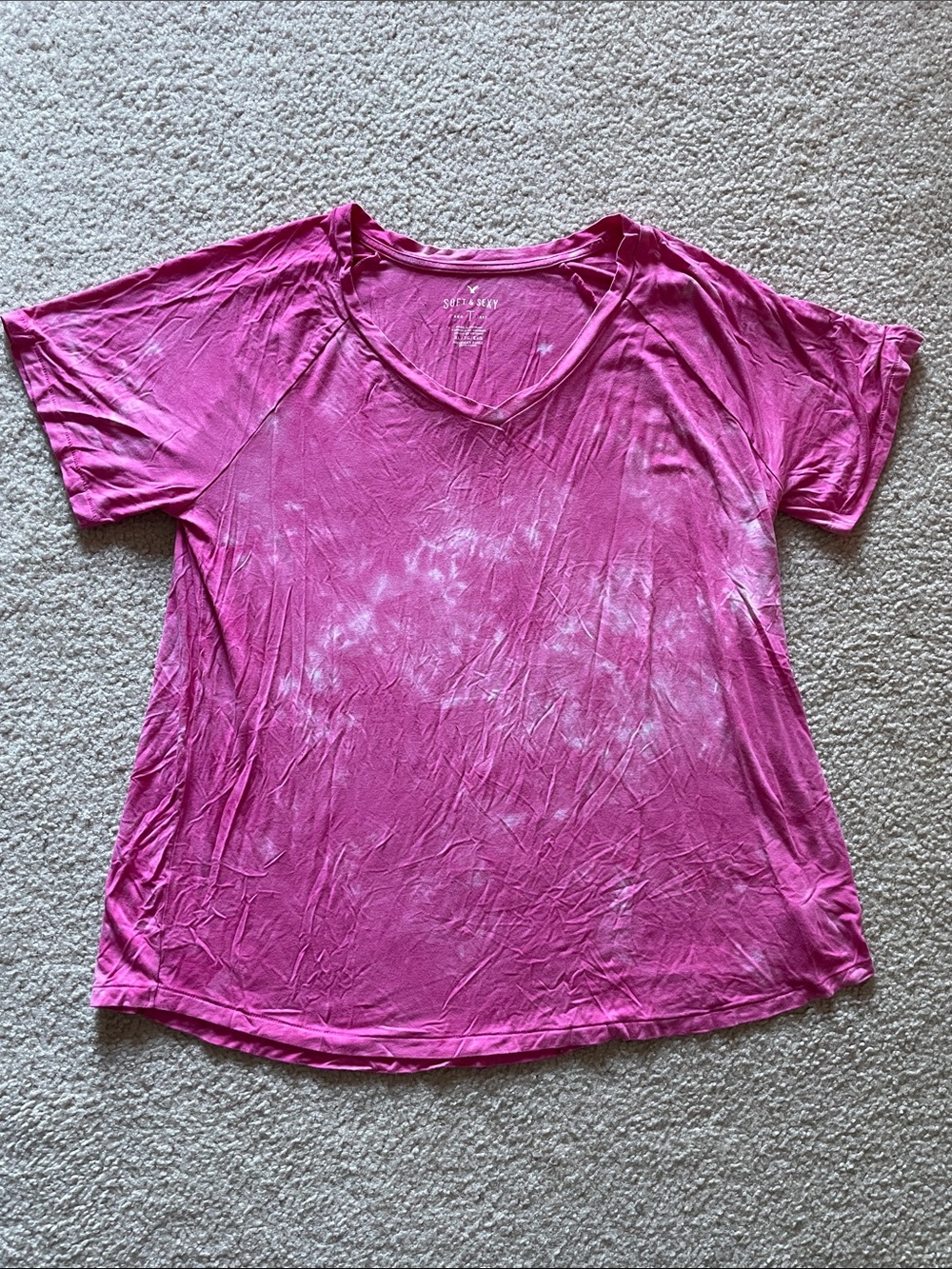 American Eagle Outfitters Soft & Sexy V-Neck Tie-Dye Tee, Size XL